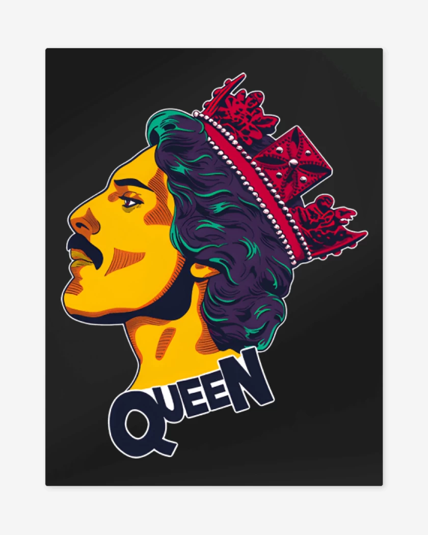 Print metalico Negro de Queen Mercury