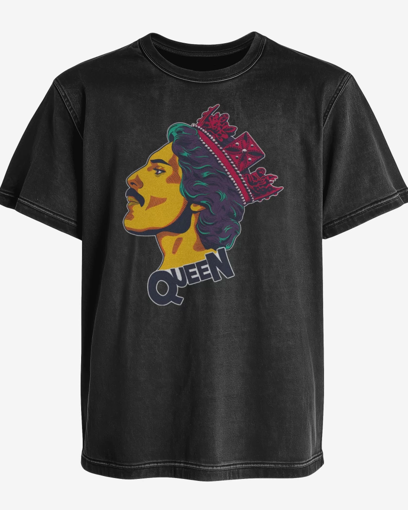 Polera desgastada Negro de Queen Mercury