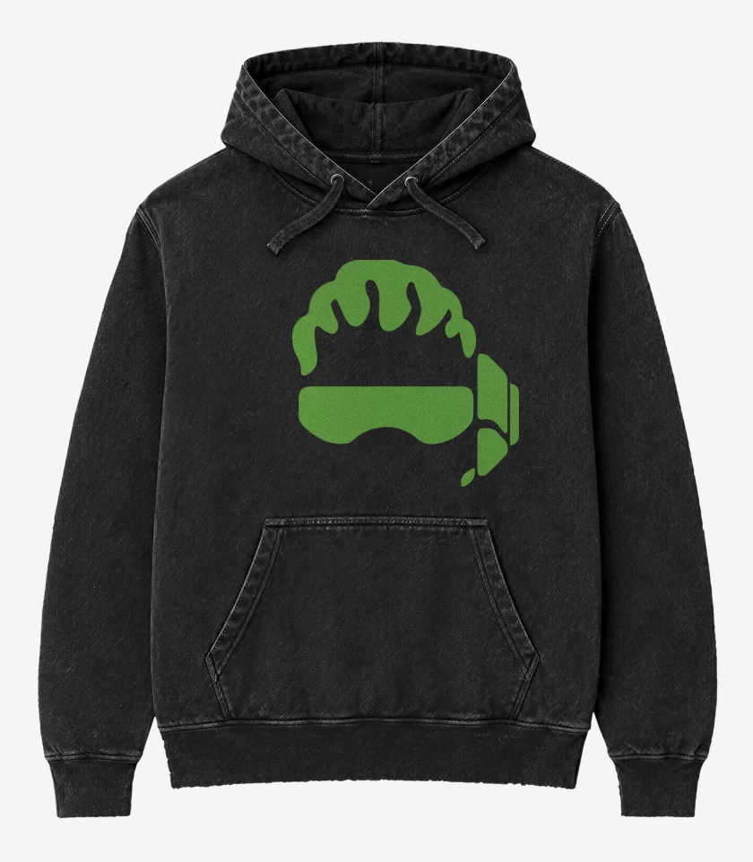 Poleron Canguro Acid Wash Negro de Lucio
