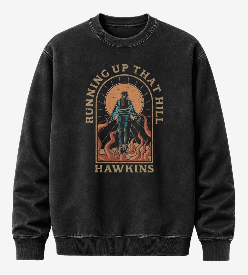 Poleron Polo Acid Wash Negro de Running Up Hawkins