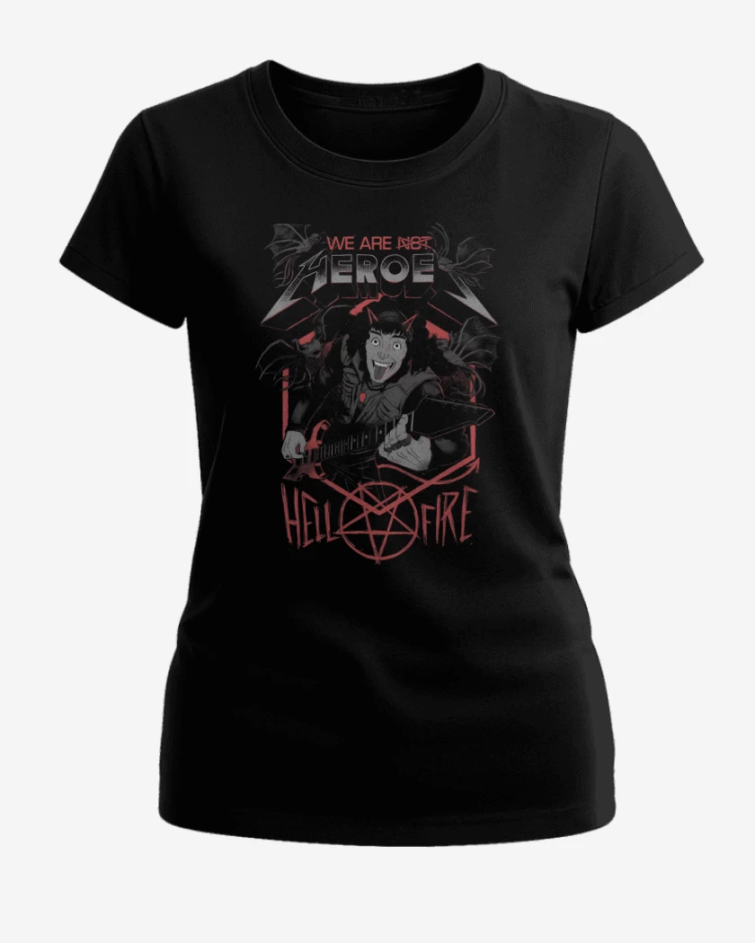 Polera de Mujer Negro de Héroe de Hawkins 