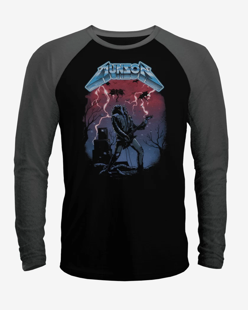 Polera Raglan Negro / Negro Heather de Munson