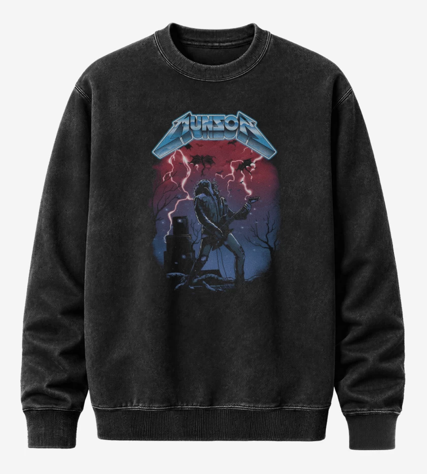 Poleron Polo Acid Wash Negro de Munson