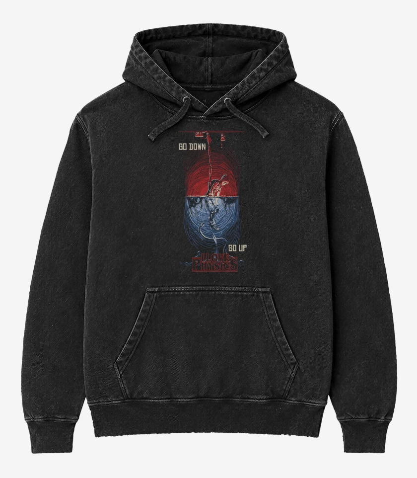 Poleron Canguro Acid Wash Negro de I Love Physics