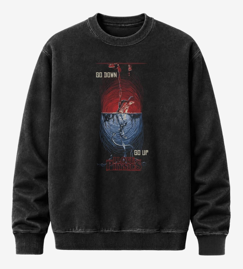 Poleron Polo Acid Wash Negro de I Love Physics