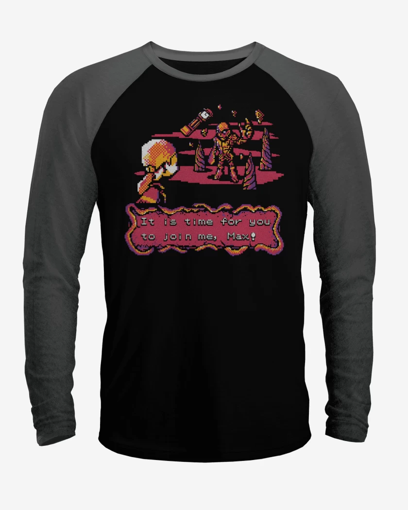 Polera Raglan Negro / Negro Heather de Vecna 8Bits