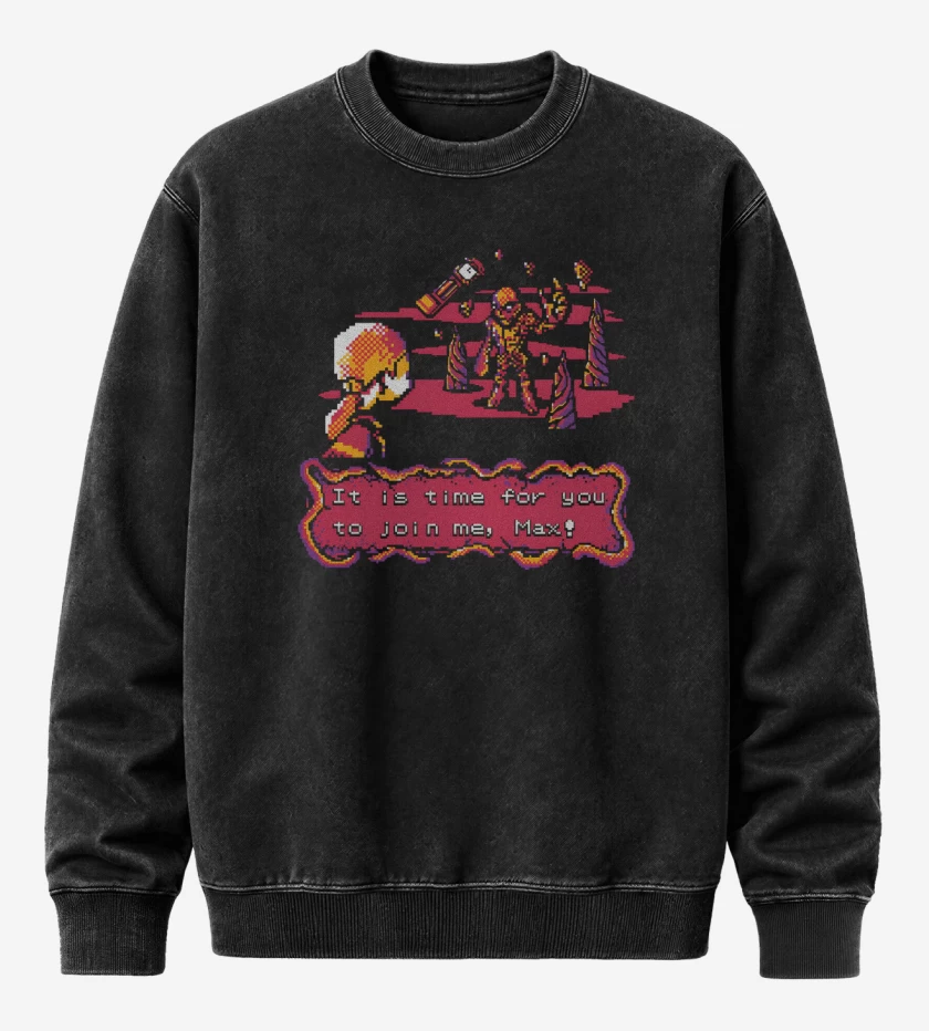 Poleron Polo Acid Wash Negro de Vecna 8Bits