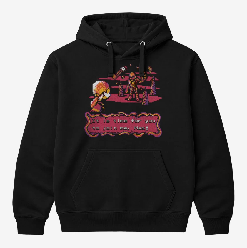 Polerón Canguro Negro de Vecna 8Bits