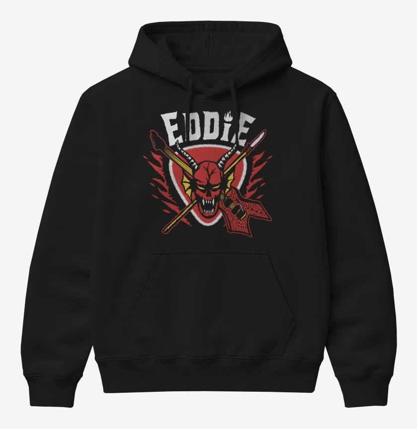 Poleron Canguro básico Negro de Eddie Hellfire