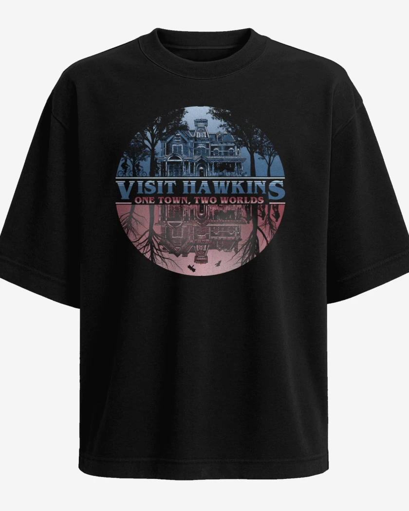 Polera Oversize Negro de Un Pueblo, Dos Mundos