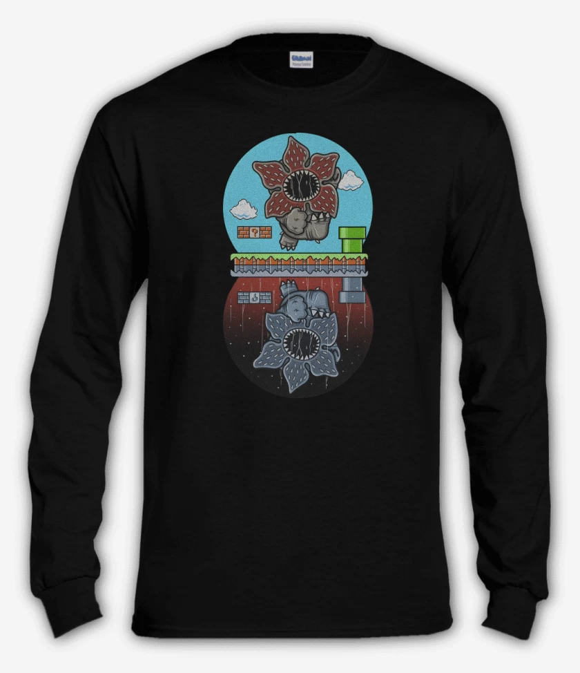 Polera manga larga Negro de Super Upside Down