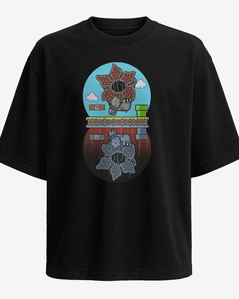 Polera Oversize Negro de Super Upside Down