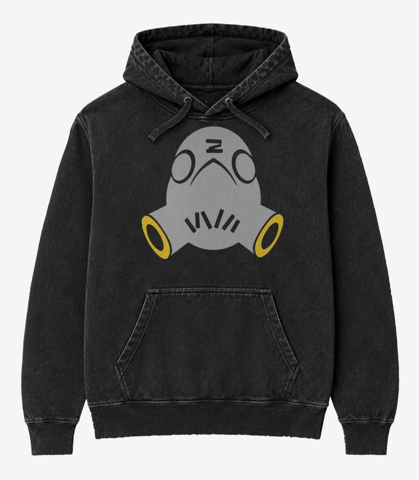 Poleron Canguro Acid Wash Negro de Roadhog