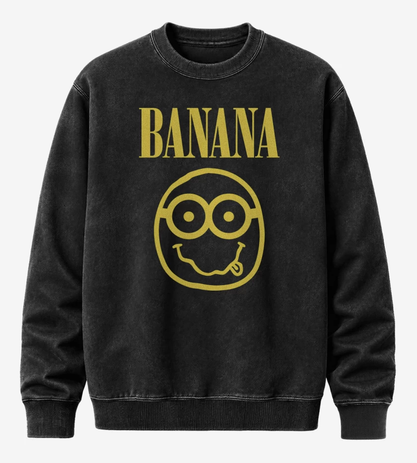 Poleron Polo Acid Wash Negro de Banana