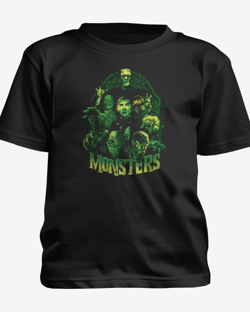 Polera de niño Negro de Monstruos Clásicos