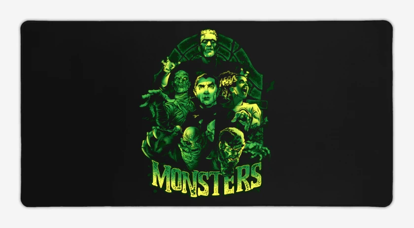 Mouse pad Gamer Negro de Monstruos Clásicos