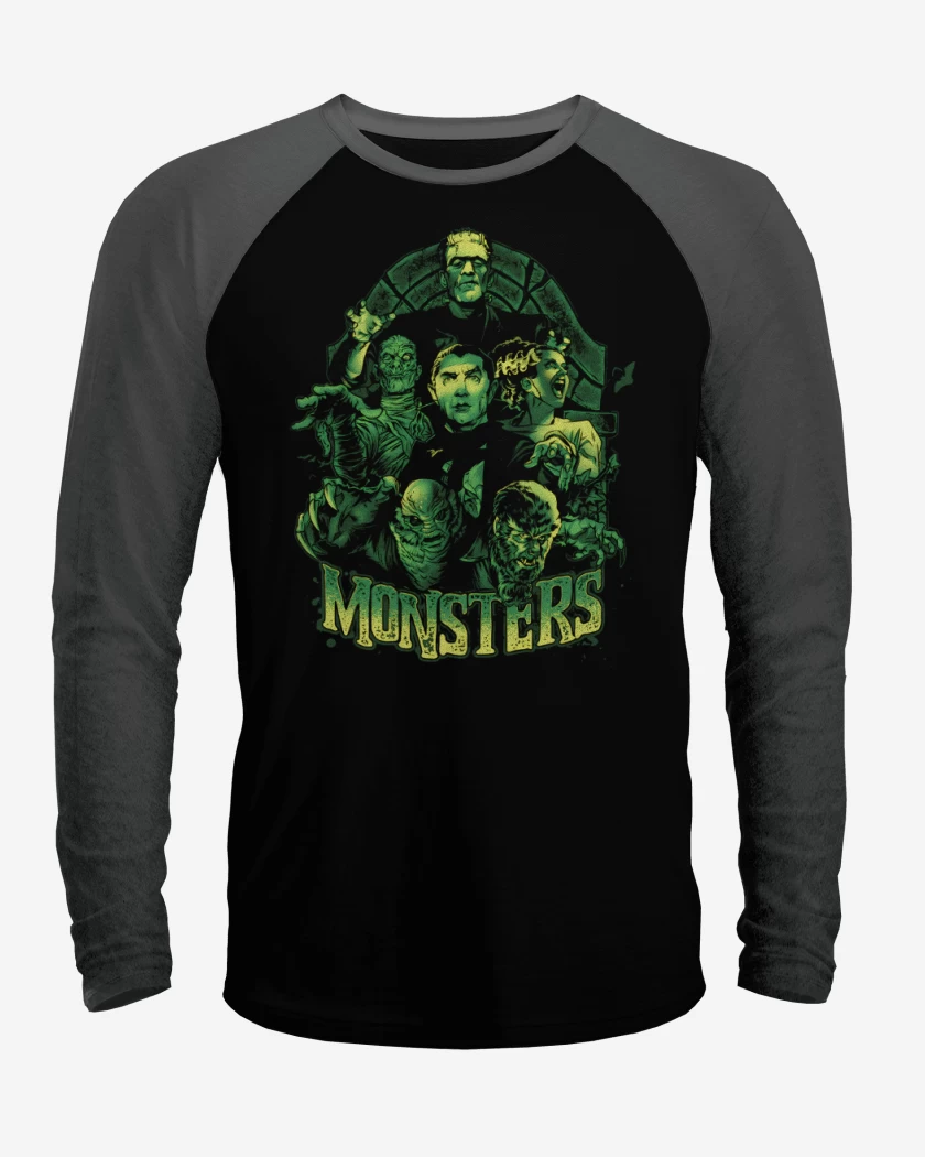 Polera Raglan Monstruos Clásicos