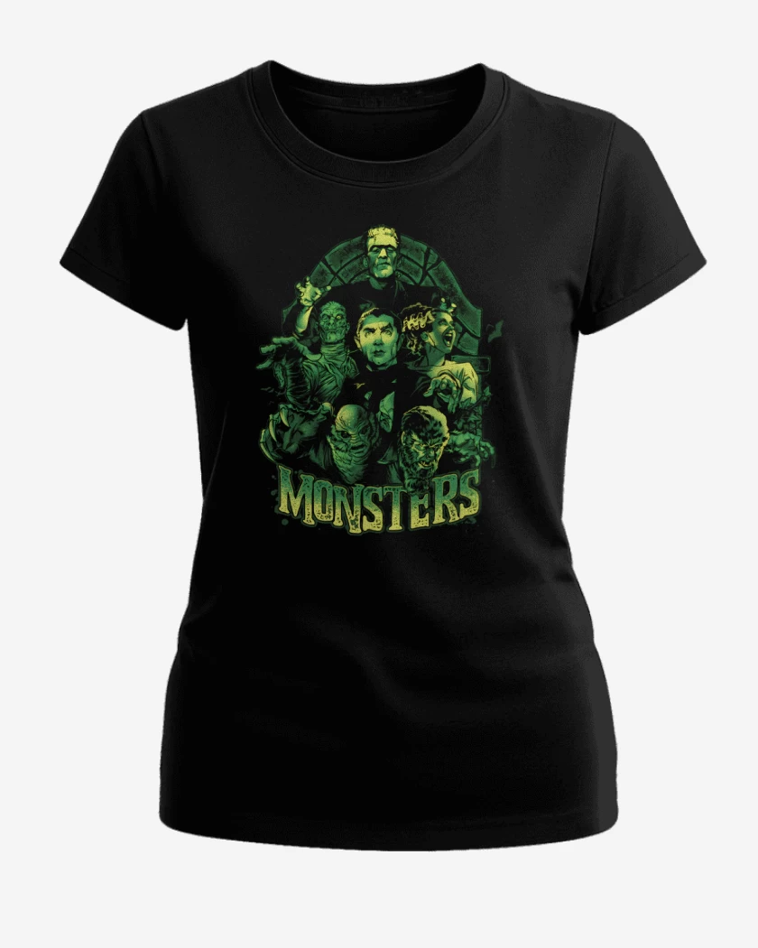 Polera de Mujer Negro de Monstruos Clásicos
