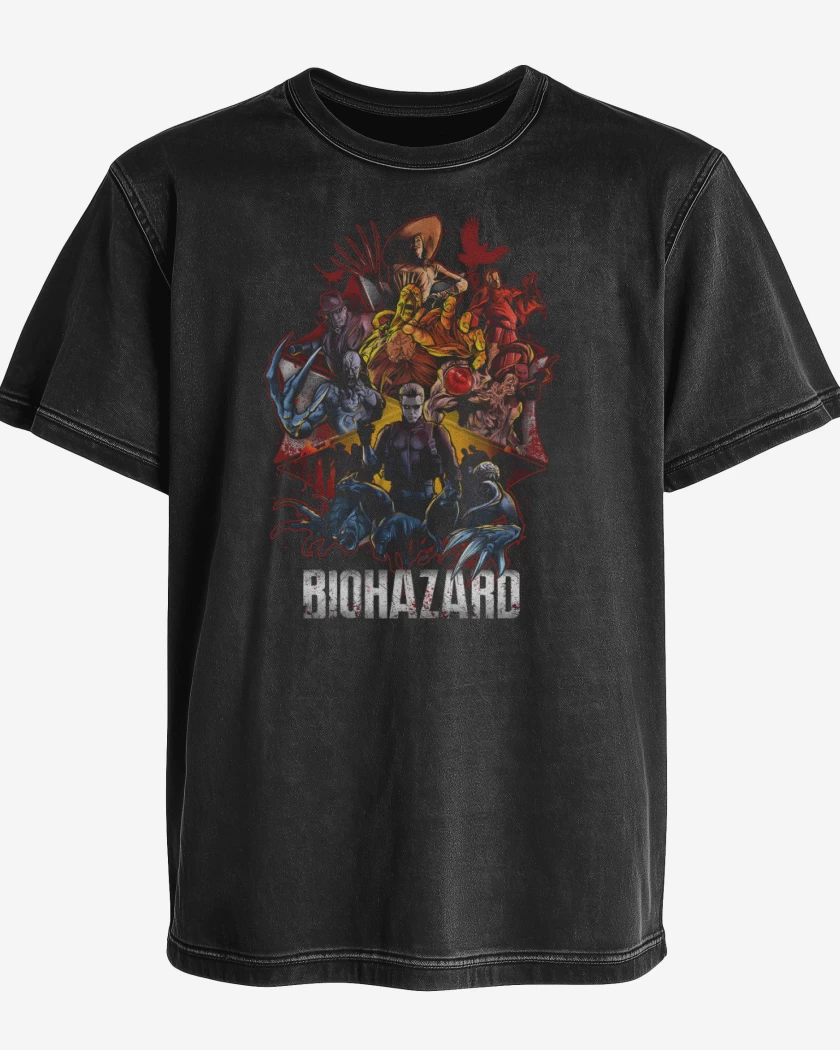 Polera desgastada Biohazard