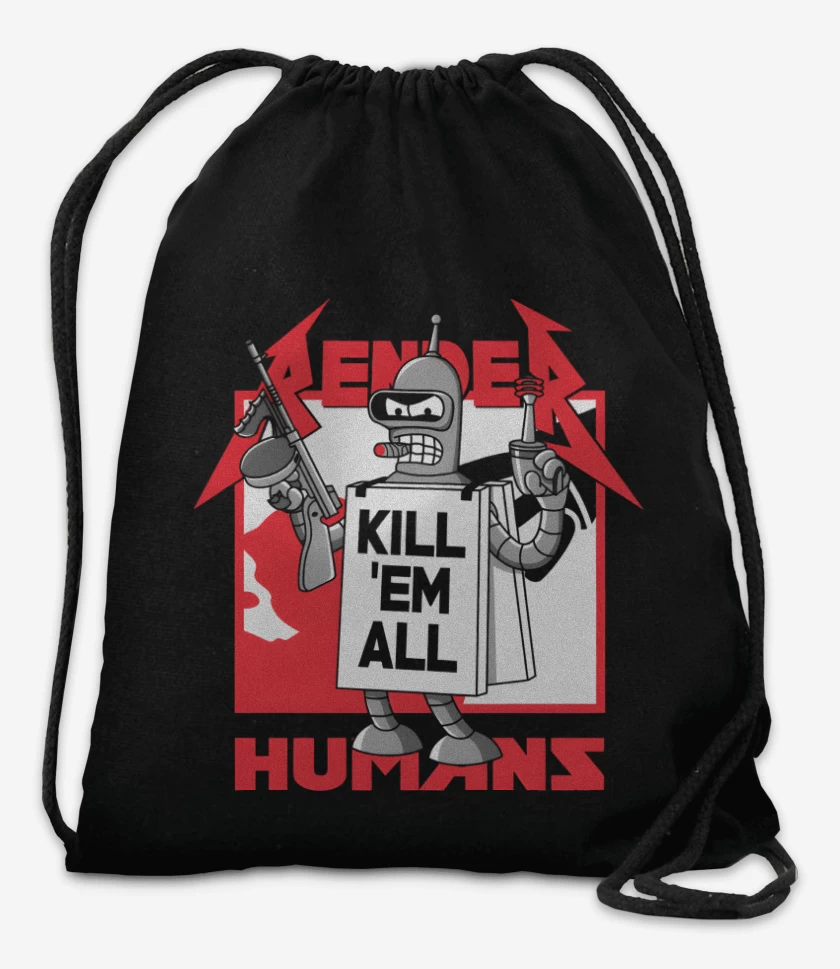 Mochila Negro de Kill Em All Humans