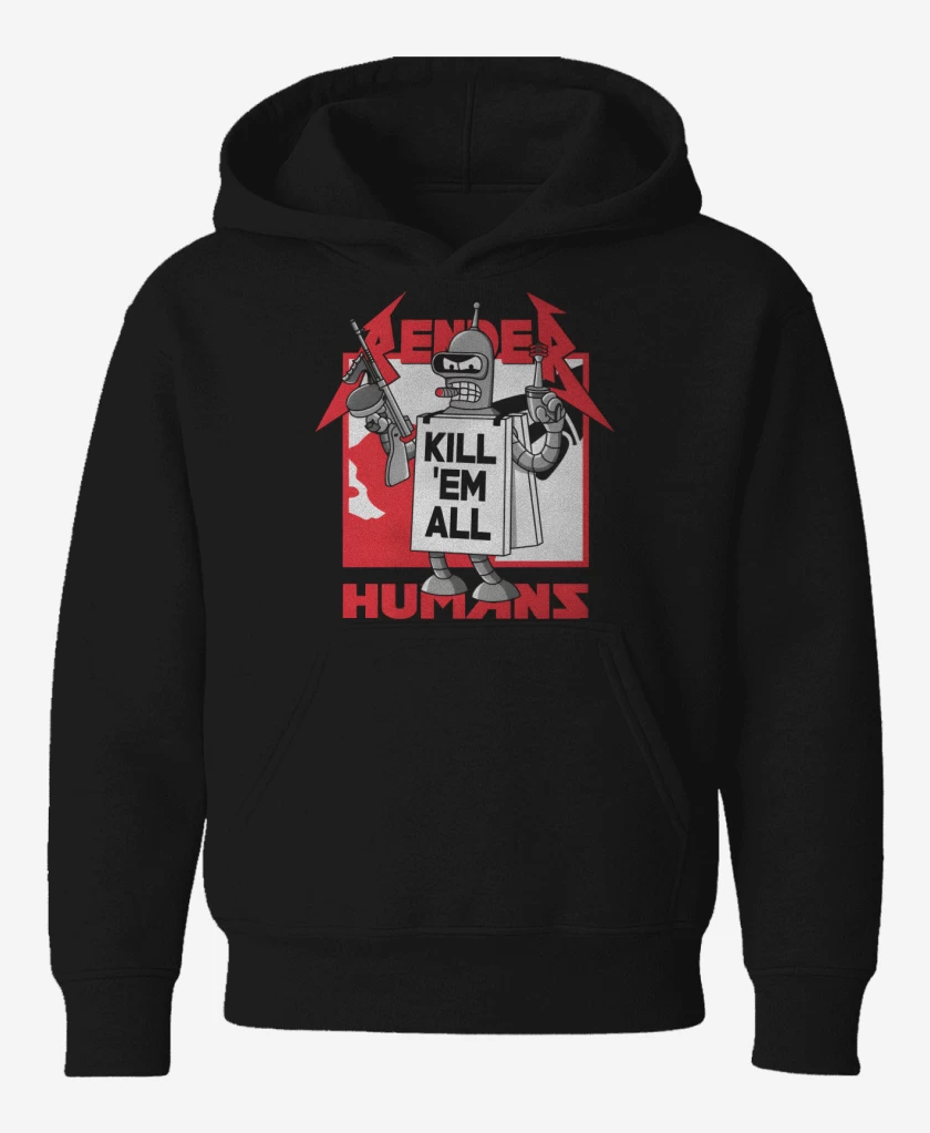 Poleron de niño Negro de Kill Em All Humans