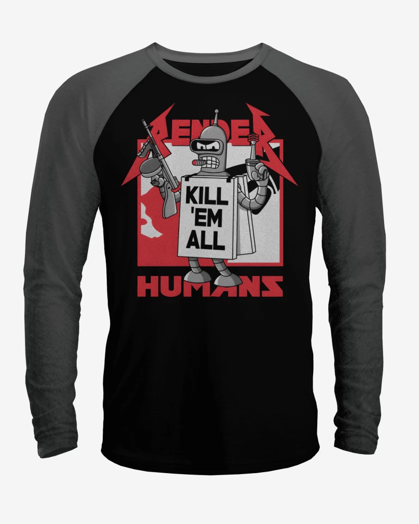 Polera Raglan Kill Em All Humans