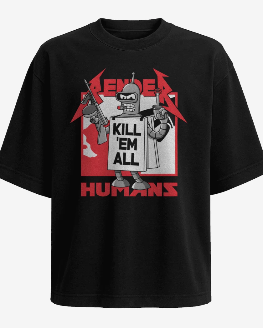 Polera Oversize Kill Em All Humans
