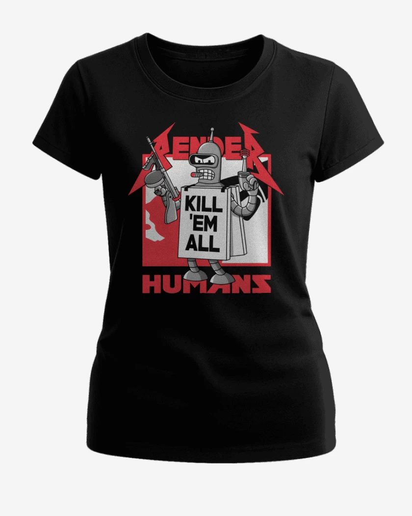 Polera de Mujer Negro de Kill Em All Humans