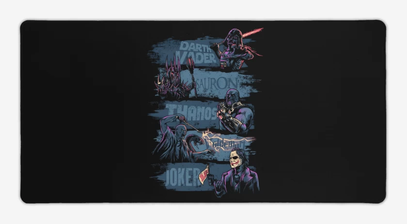 Mouse pad Gamer Negro de Villanos de Película