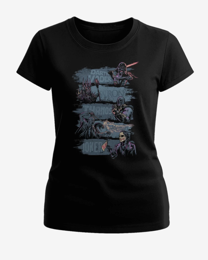 Polera de Mujer Negro de Villanos de Película