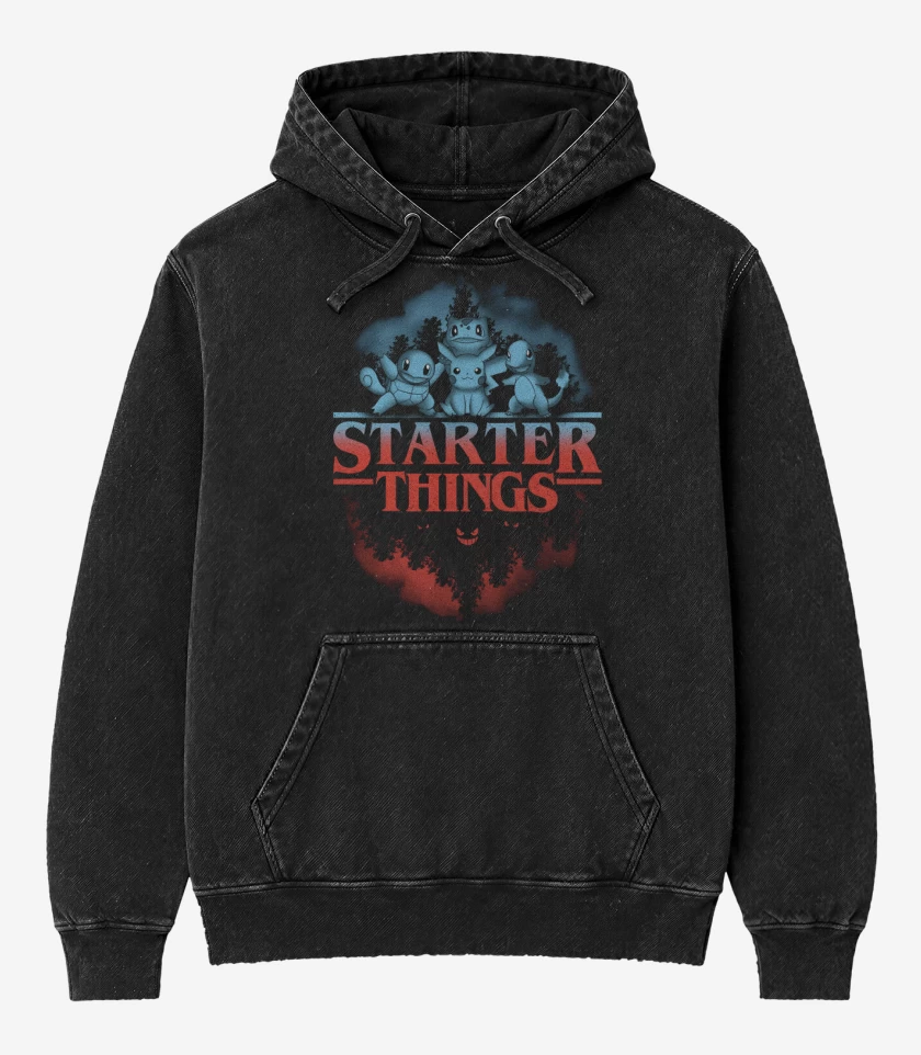 Poleron Canguro Acid Wash Negro de Starter Things