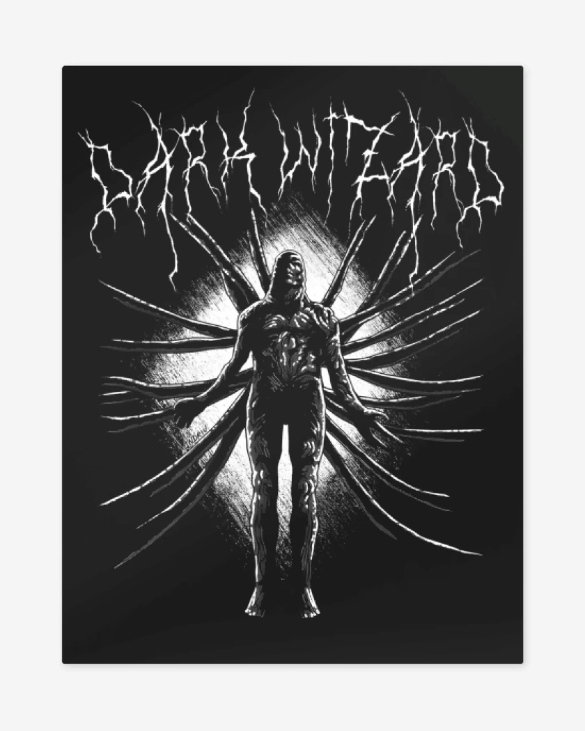 Print metalico Negro de Dark Wizard 