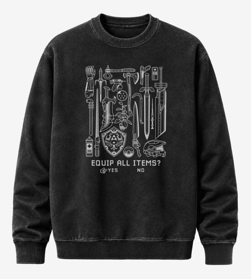 Poleron Polo Acid Wash Negro de Armas Legendarias