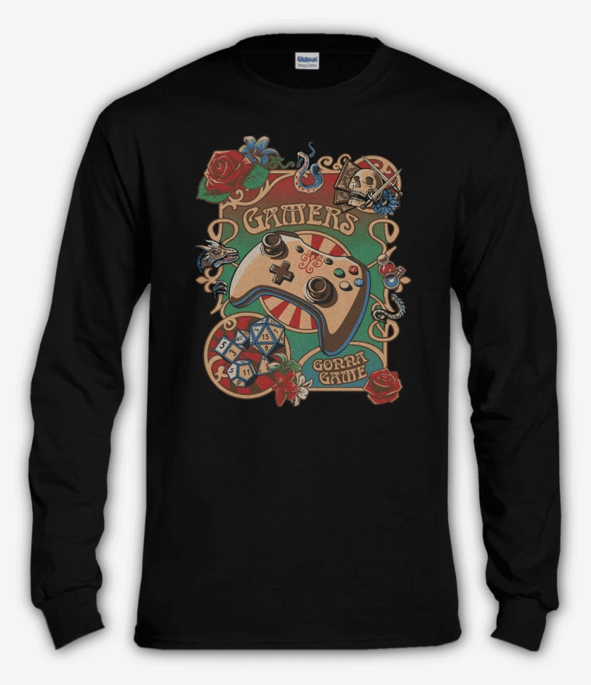 Polera manga larga Negro de Gamers Gona Game 