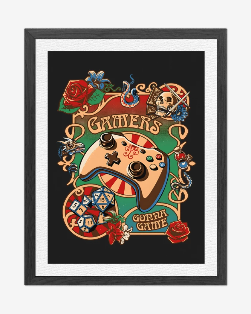 Cuadro decorativo Negro de Gamers Gona Game 