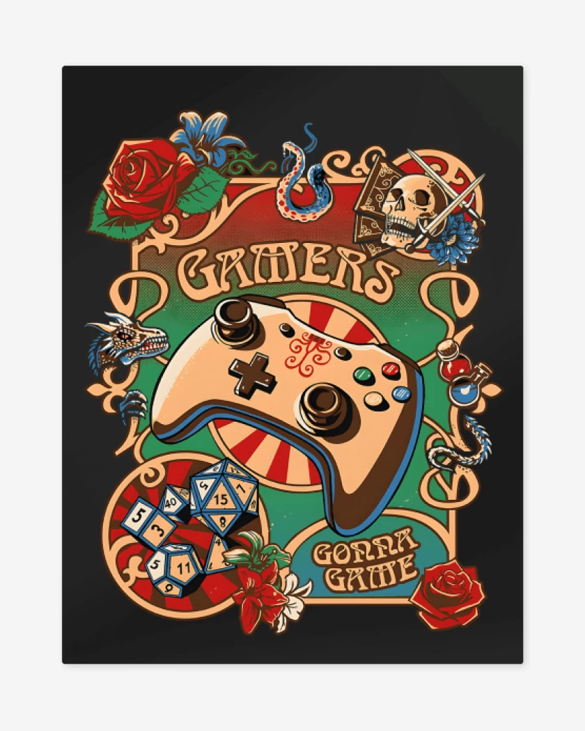 Print metalico Negro de Gamers Gona Game 