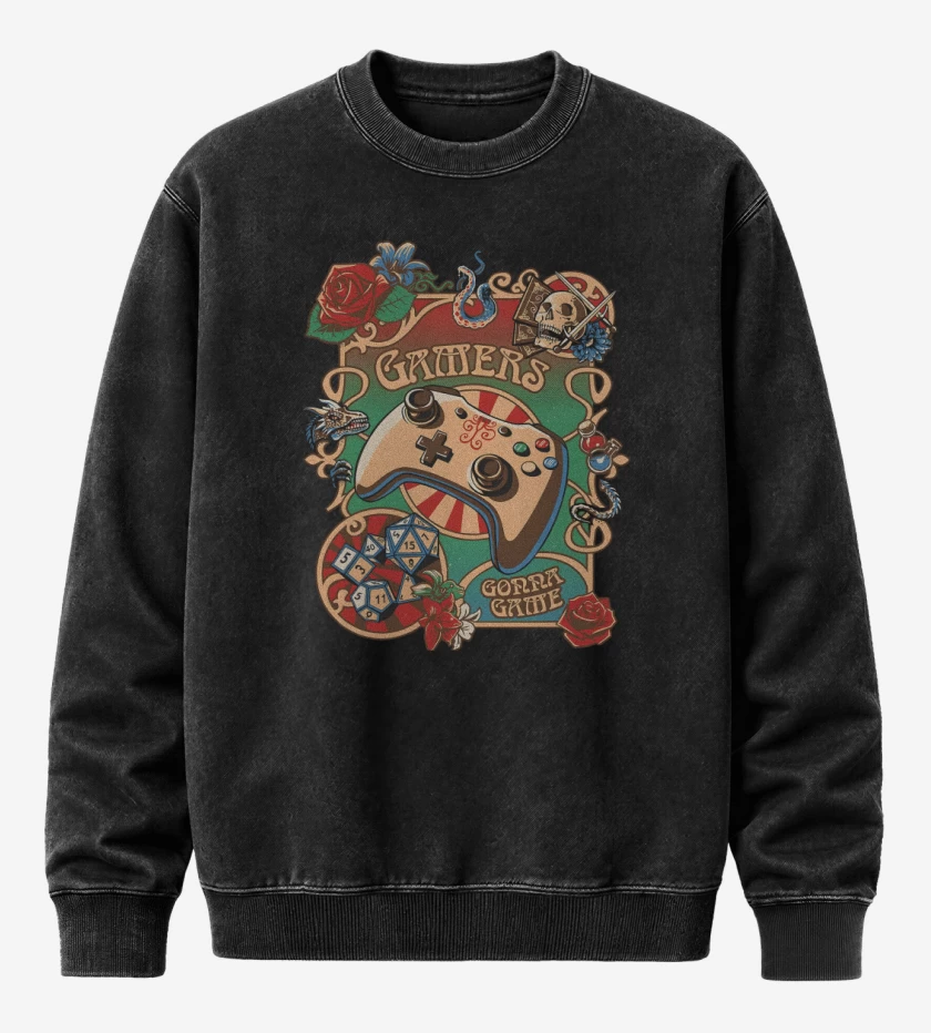 Poleron Polo Acid Wash Negro de Gamers Gona Game 