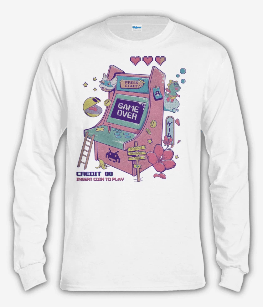 Polera manga larga Blanco de RetroArcade