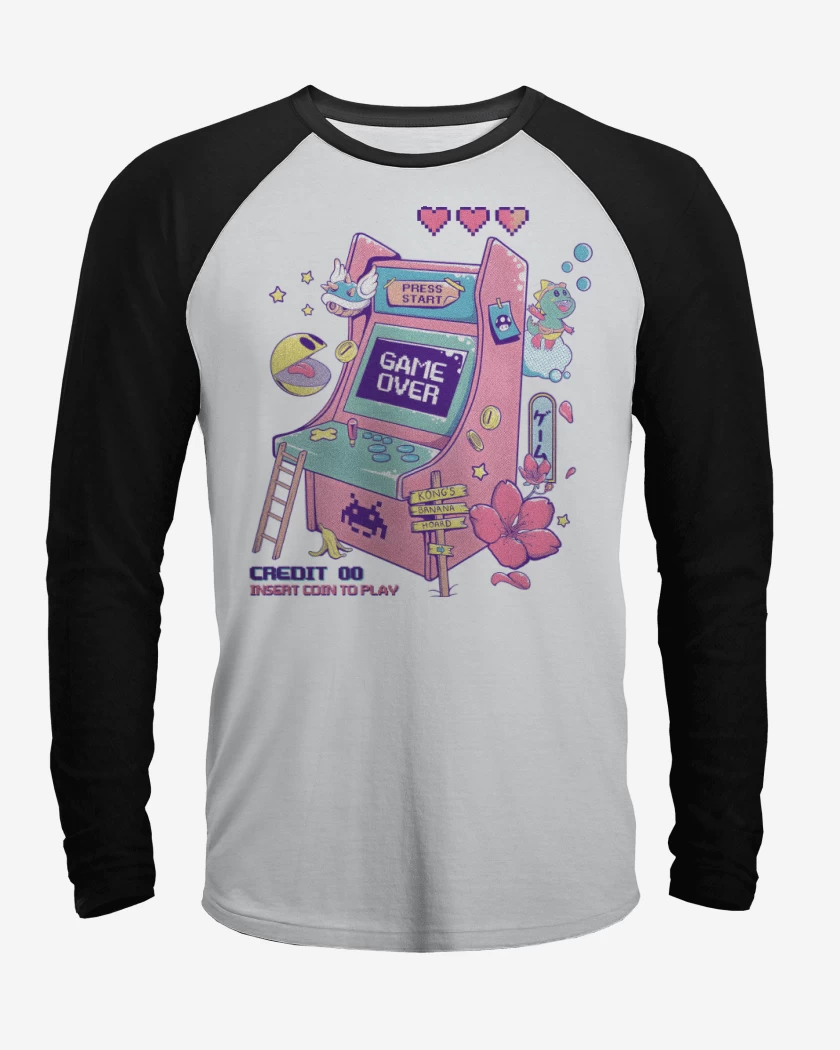 Polera Raglan Blanco / Negro de RetroArcade
