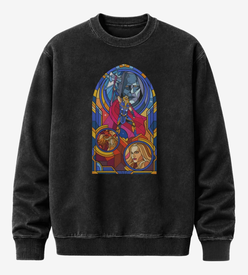 Poleron Polo Acid Wash Negro de Thor Vitral