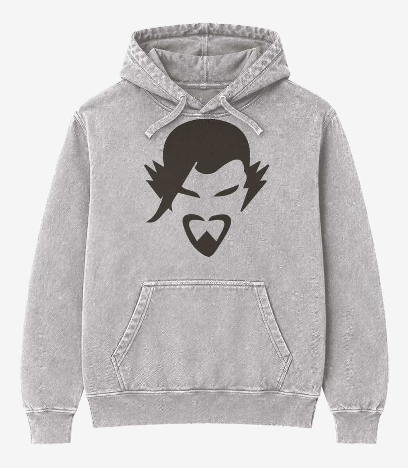 Poleron Canguro Acid Wash Gris Melange de Hanzo