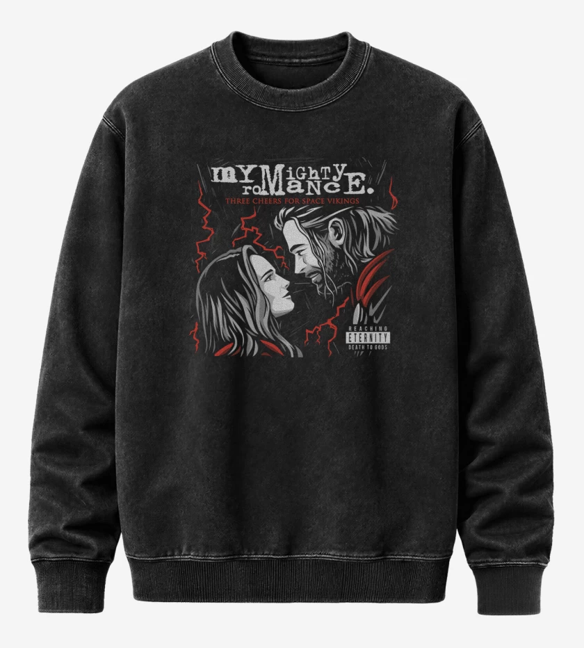 Poleron Polo Acid Wash Negro de My Mighty Romance