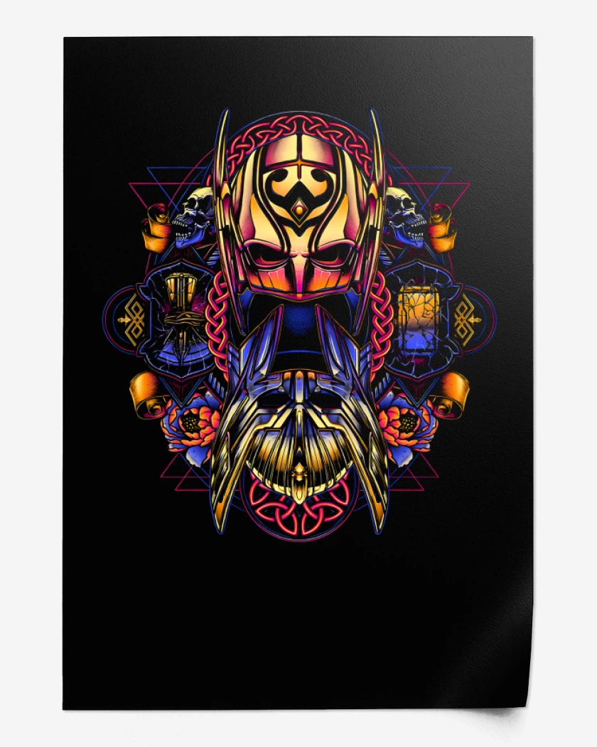 Print Negro de Colores del Amor y el Trueno