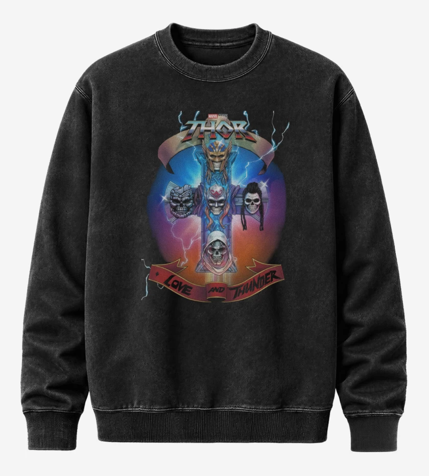 Poleron Polo Acid Wash Negro de Guns and Thunder