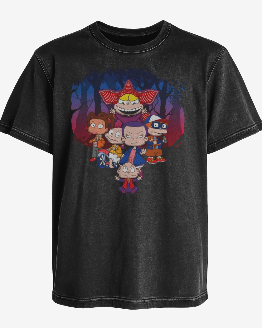 Polera desgastada Negro de Stranger Rugs