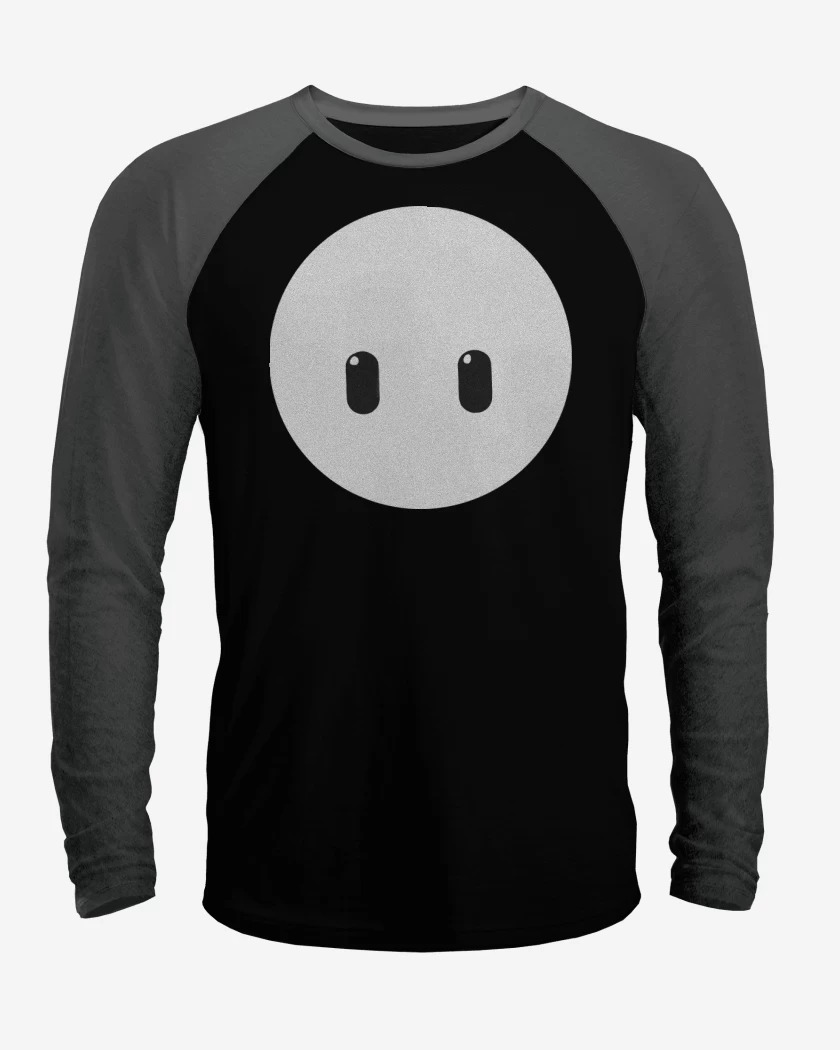 Polera Raglan Negro / Negro Heather de Fall Guys Face