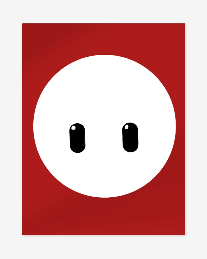 Print metalico Rojo de Fall Guys Face