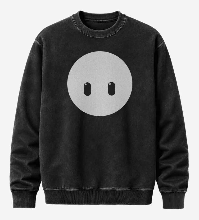 Poleron Polo Acid Wash Negro de Fall Guys Face