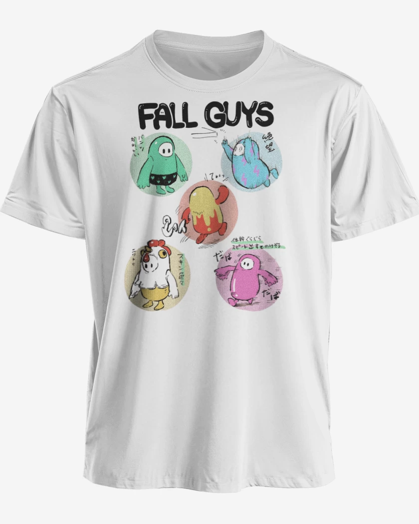 Polera premium Blanco de Fall Guys
