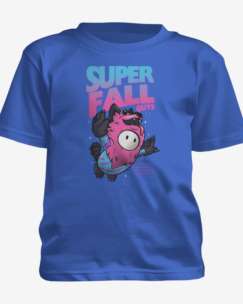 Polera de niño Azul Rey de Super Fall Guys